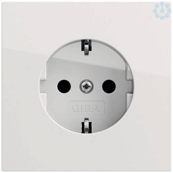 GIRA SCHUKO-Steckdose 418870 Flächenschalter Reinweiß-1