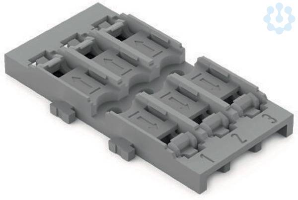 Befestigungsadapter 3-fach 221-2523 für Durchgangsverbinder mit Hebel grau