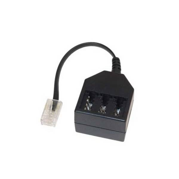KABELBUDE.EU Telefon-Adapter RJ11-Stecker auf TAE-NFN-Buchse 4-adrig vergoldet 0,2 m Schwarz