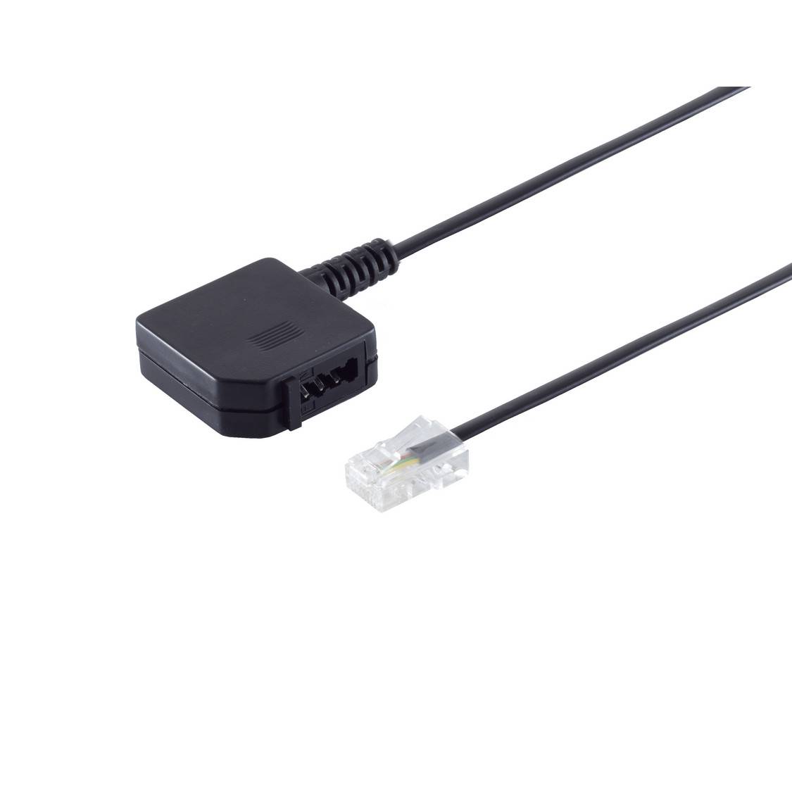 KABELBUDE.EU Telefonadapter RJ45-Stecker 8P4C auf TAE-U-Buchse vergoldet 0,2 m Schwarz-0