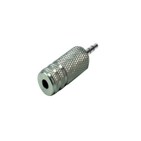 KABELBUDE.EU Klinkenadapter 2,5-mm-Stecker auf 3,5-mm-Buchse Stereo vernickelt Metall