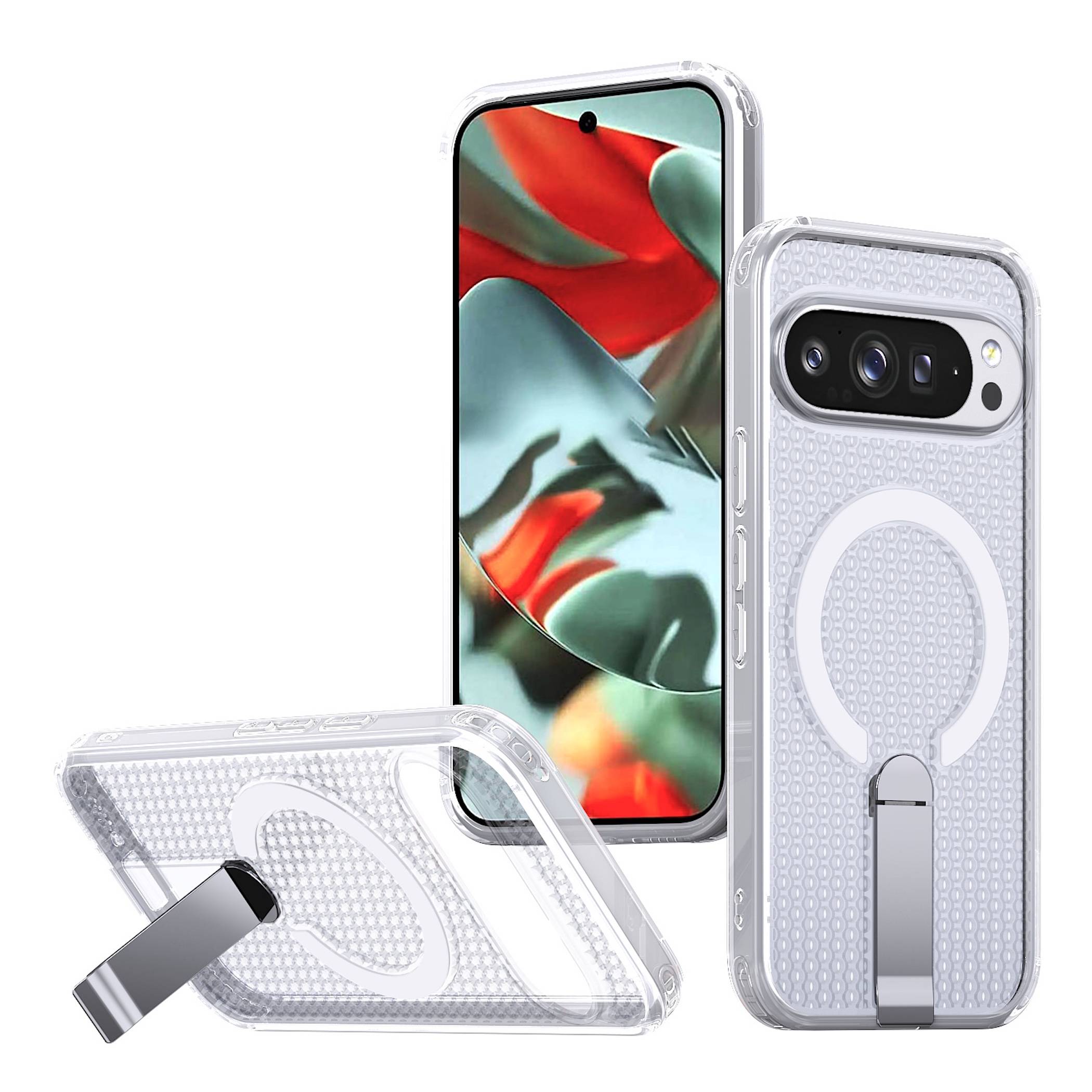 Handyhülle Magnetische Kickstand Silikon für Google Pixel 11 Pro XL TPU / PC-0