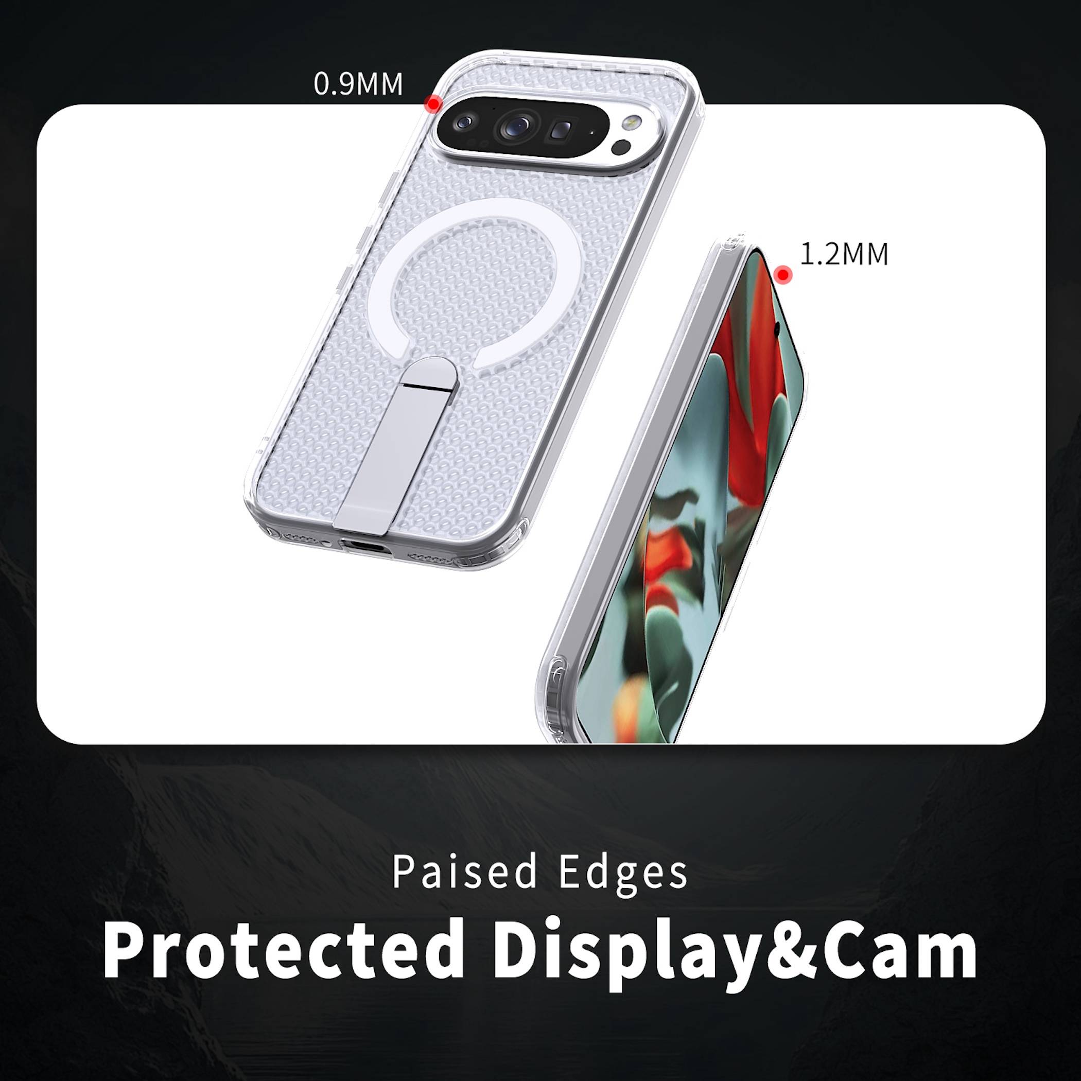 Handyhülle Magnetische Kickstand Silikon für Google Pixel 11 Pro XL TPU / PC-4