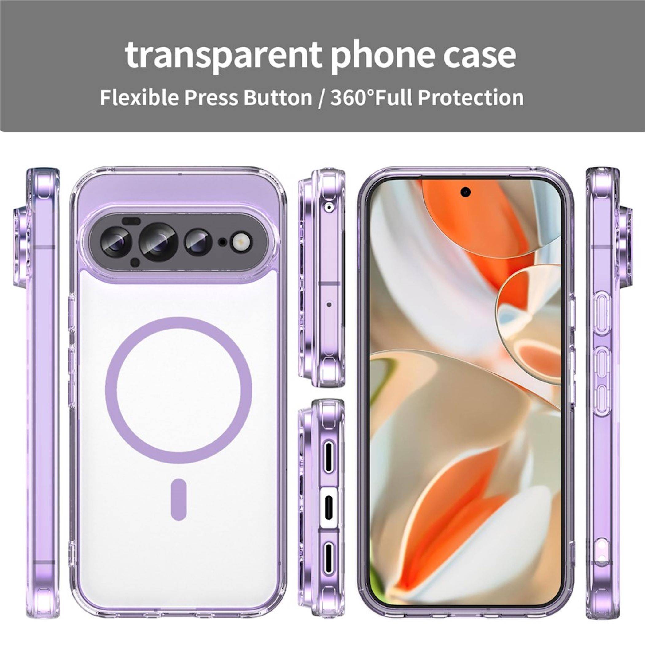 MagSafe Magnet Handyhülle für Google Pixel 11 Pro Kameraschutz Hard Case Lila-4