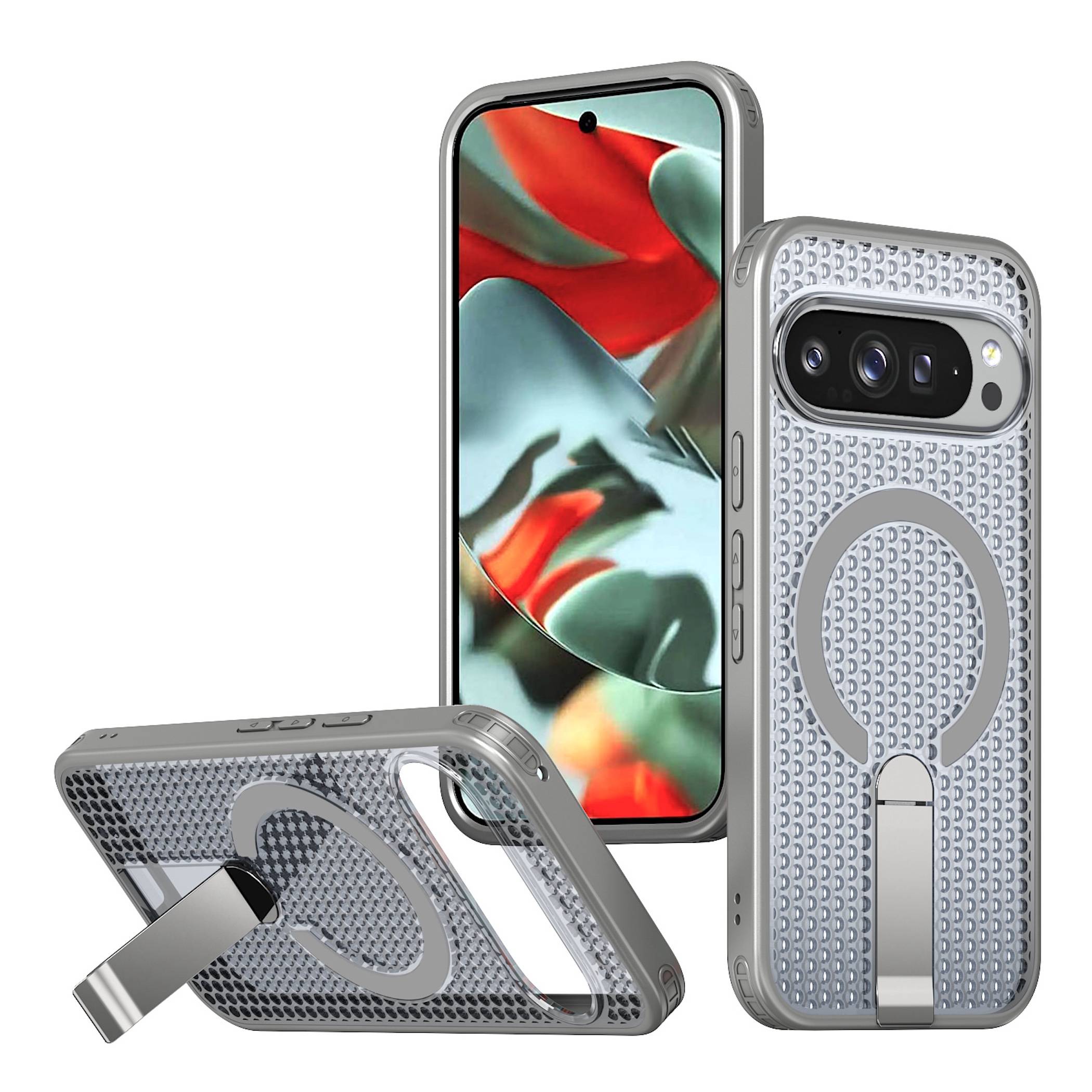 Handyhülle Magnetische Kickstand Silikon für Google Pixel 11 Pro XL TPU / PC-0