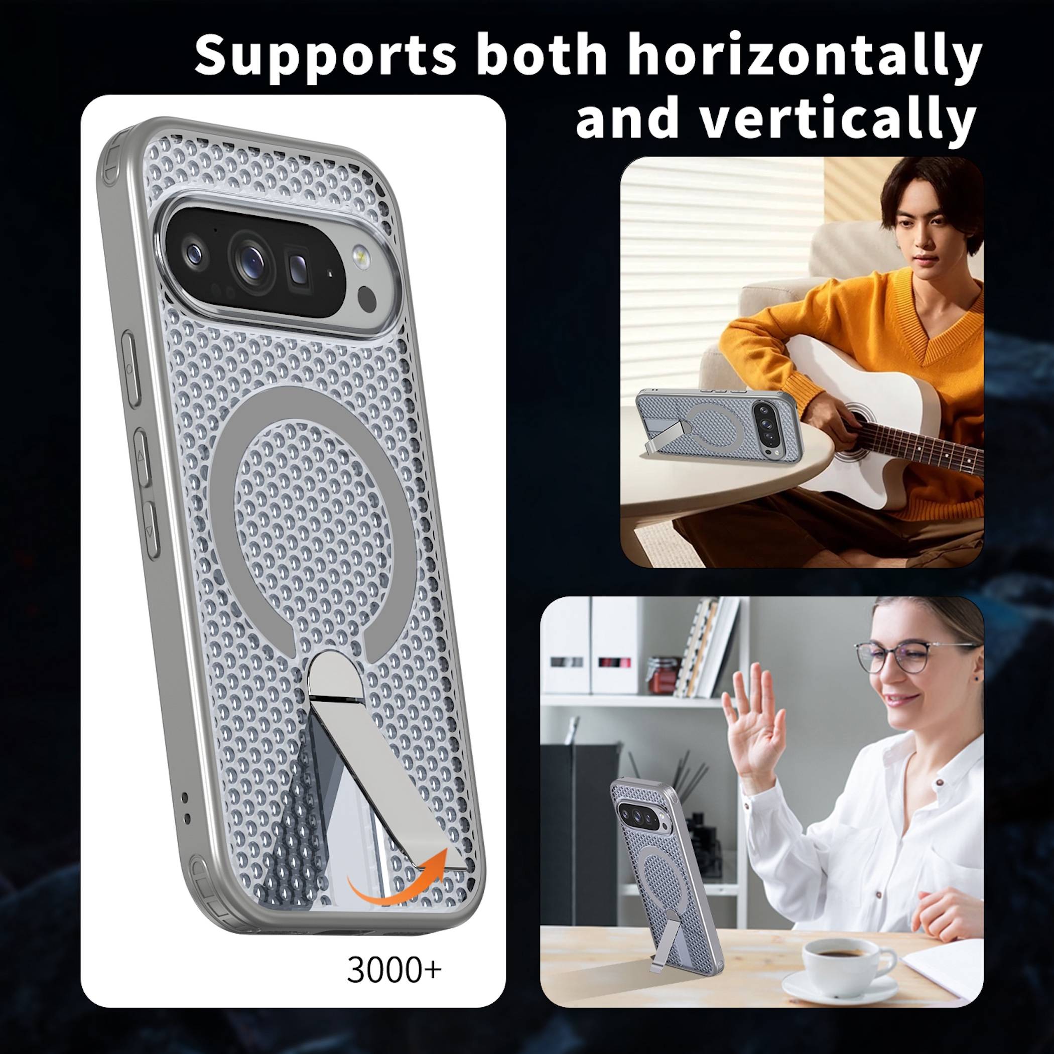 Handyhülle Magnetische Kickstand Silikon für Google Pixel 11 Pro XL TPU / PC-1