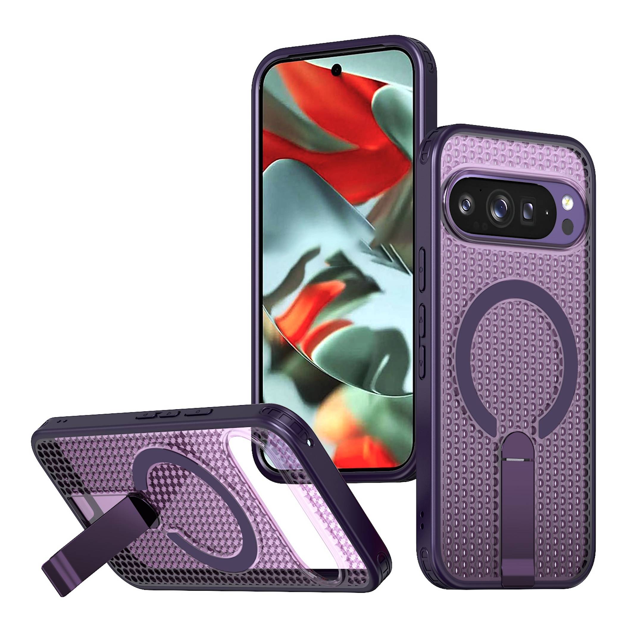 Handyhülle Magnetische Kickstand Silikon für Google Pixel 11 Pro XL TPU / PC-0