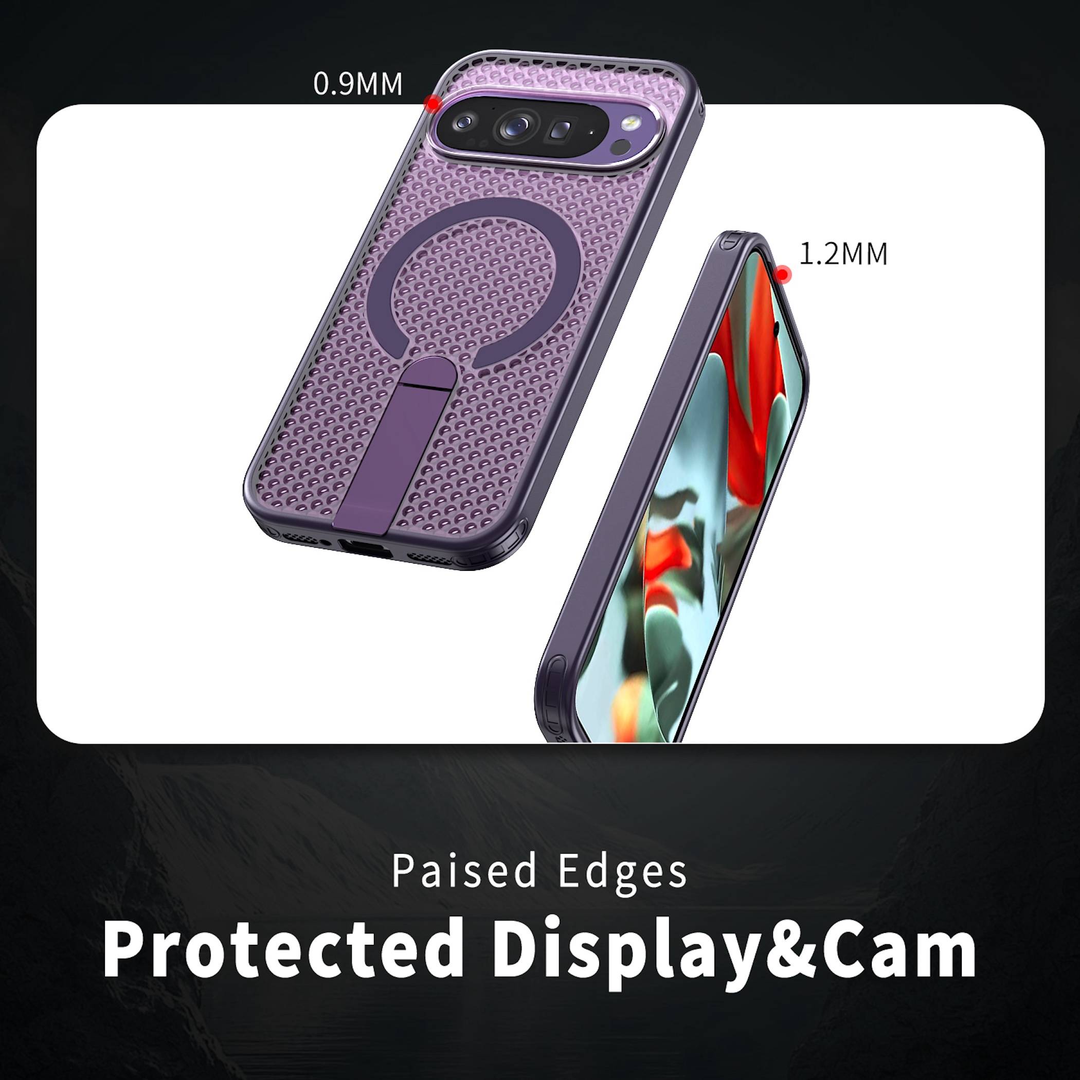 Handyhülle Magnetische Kickstand Silikon für Google Pixel 11 Pro XL TPU / PC-4