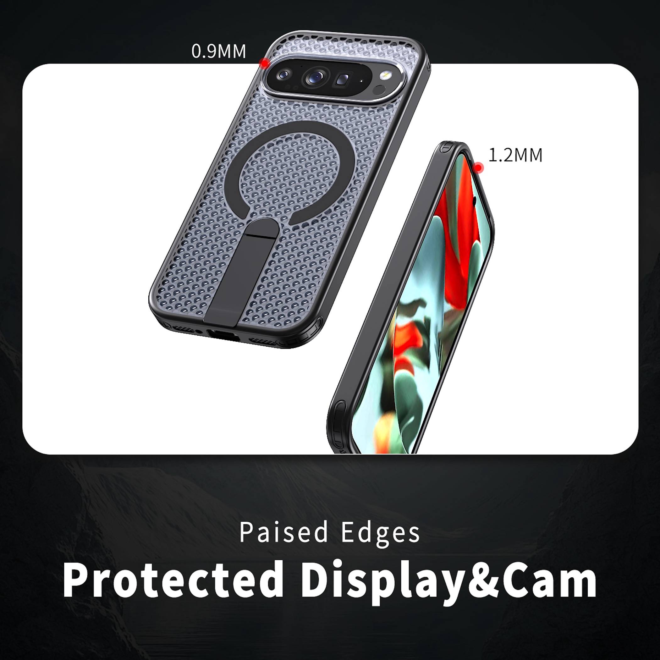 Handyhülle Magnetische Kickstand Silikon für Google Pixel 11 Pro XL TPU / PC-4