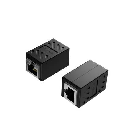 KABELBUDE.EU RJ45-Kabelverbinder CAT 6A RJ45-Buchse auf RJ45-Buchse vollgeschirmt Schwarz-0