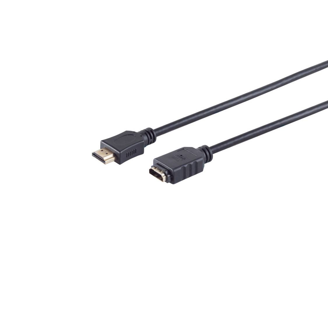 S/CONN HDMI-Adapter HDMI-A-Stecker auf HDMI-A-Buchse 4K 60Hz HDR 3D vergoldet 0,5m-0