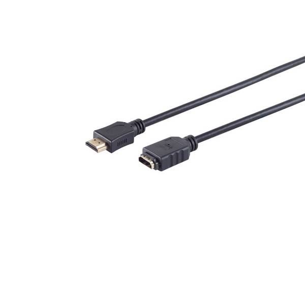 S/CONN HDMI-Adapter HDMI-A-Stecker auf HDMI-A-Buchse 4K 60Hz HDR 3D vergoldet 0,5m