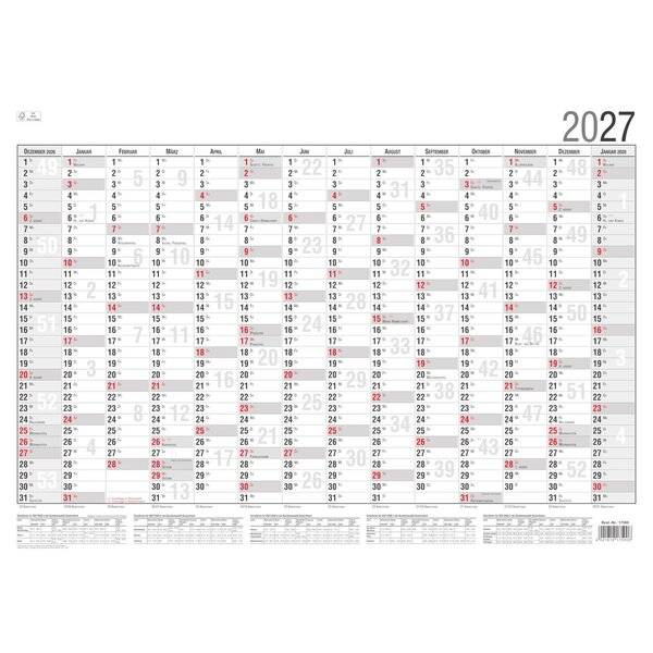 Wandplaner 14 Monate 70,7x100cm 14 Monate Dez. 2026-Januar 2028