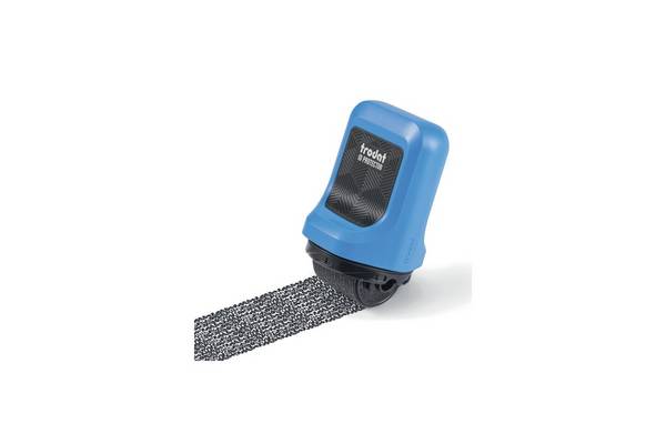 TRODAT ID Protector Tintenroller, Himmelblau, Kissen Schwarz (Eng Verpackung, Gebrauchs, Blau, 50 mm, 80 mm, 43,9 g