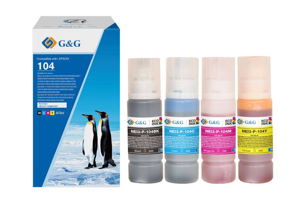 G&G Patrone Epson 104/C13T00P640 EcoTank 4x 70 ml BK/C/M/Y Multimedia-Technik Patronen-1