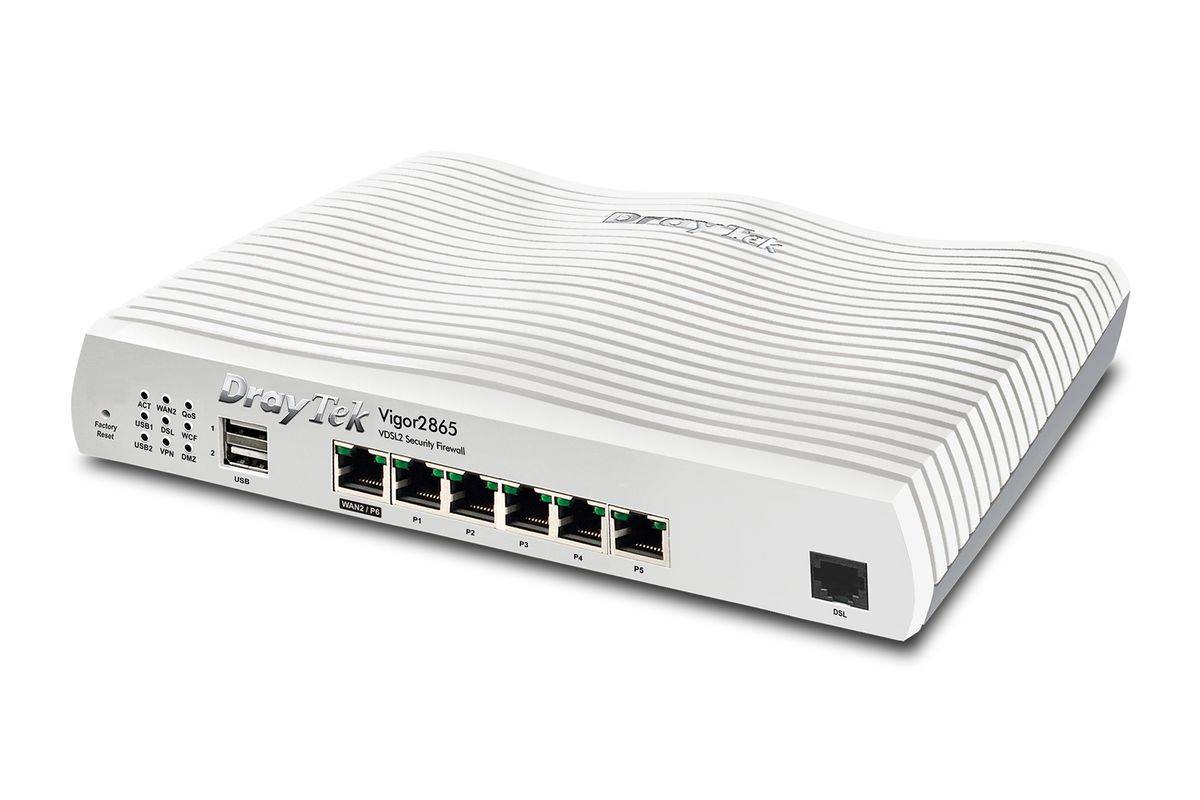 Draytek Vigor 2865-B ADSL2+/VDSL2 Supervectoring Router retail Modem 1.000 Mbps VPN xDSL-0