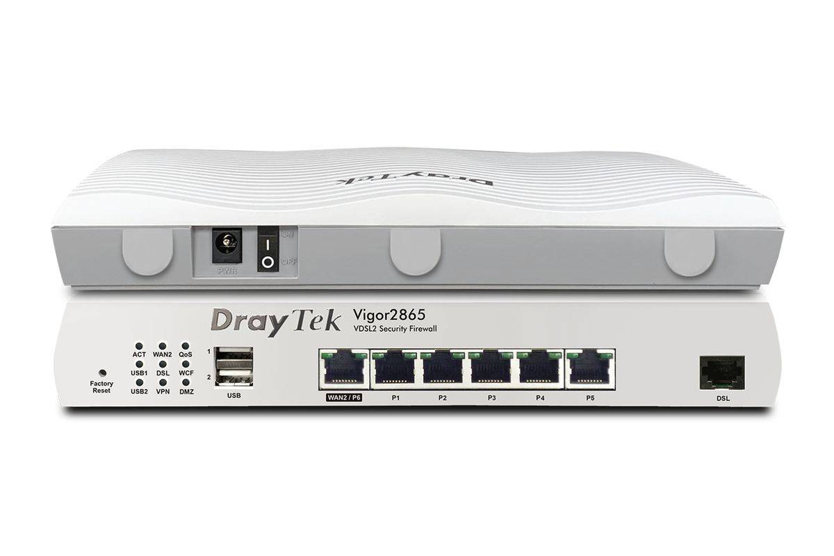 Draytek Vigor 2865-B ADSL2+/VDSL2 Supervectoring Router retail Modem 1.000 Mbps VPN xDSL-1
