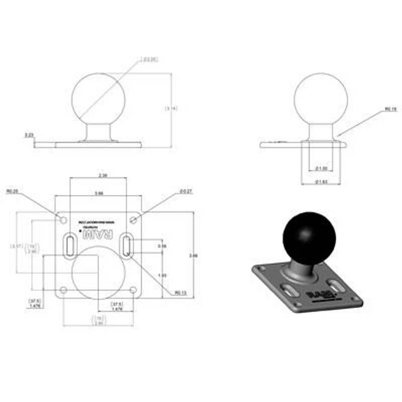 Ram Mounts RAM-D-2461U - Schwarz - 317 g-1