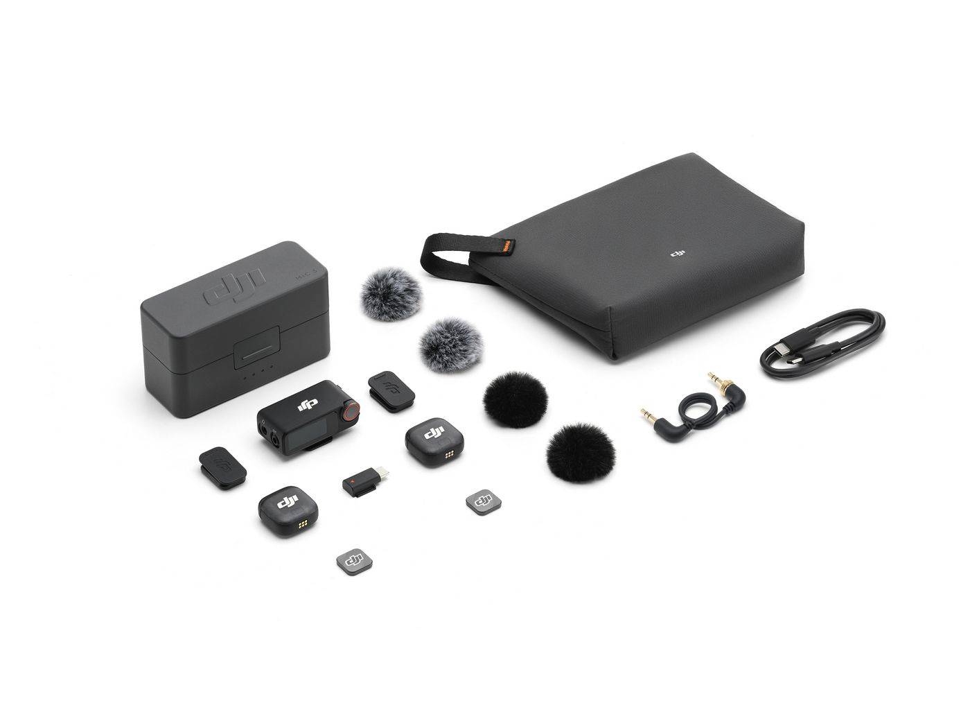 DJI Mic 3 (2TX+1 RX+Charging Case), Omnidirektional, 22 dB, Kamera-Montageaufnehmer, Akku, Taschensender, Schwarz-3