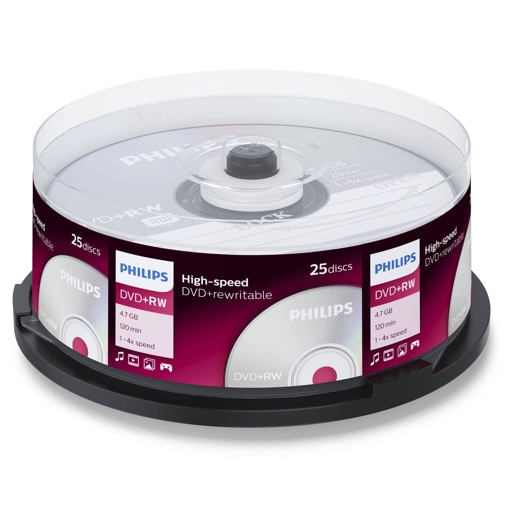 Philips DW4S4B25F - 25 x DVD+RW - 4.7 GB (120 Min.)-0