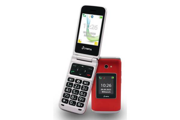 Olympia Mobiltelefon Vitus klappbar Großtasten rot - Mobiltelefon - 7,11 cm