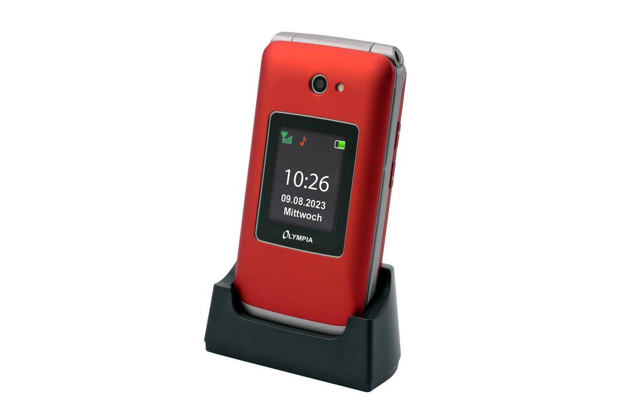 Olympia Mobiltelefon Vitus klappbar Großtasten rot - Mobiltelefon - 7,11 cm-2