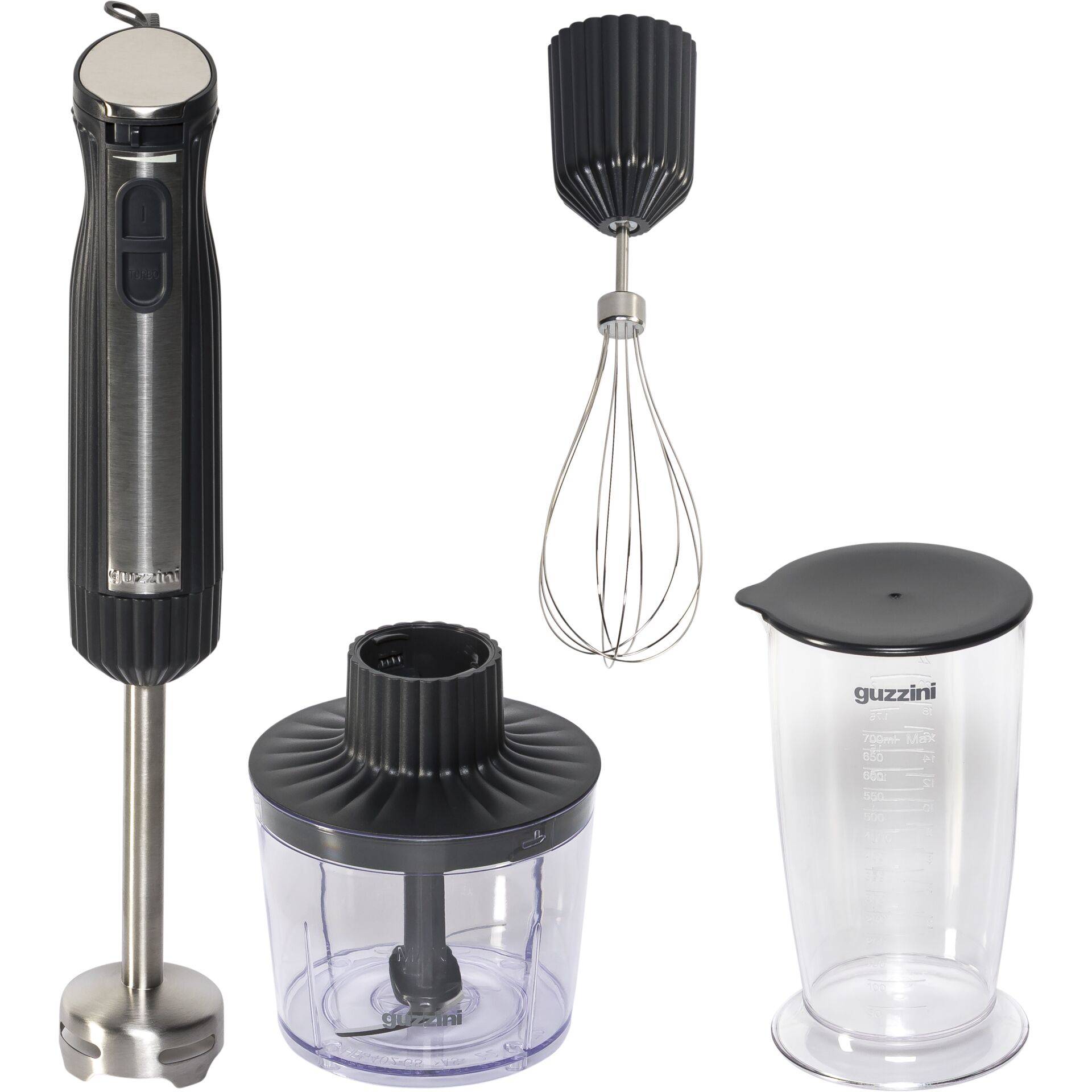 Guzzini Sous Chef Stabmixer mit Zubehoer grau-0