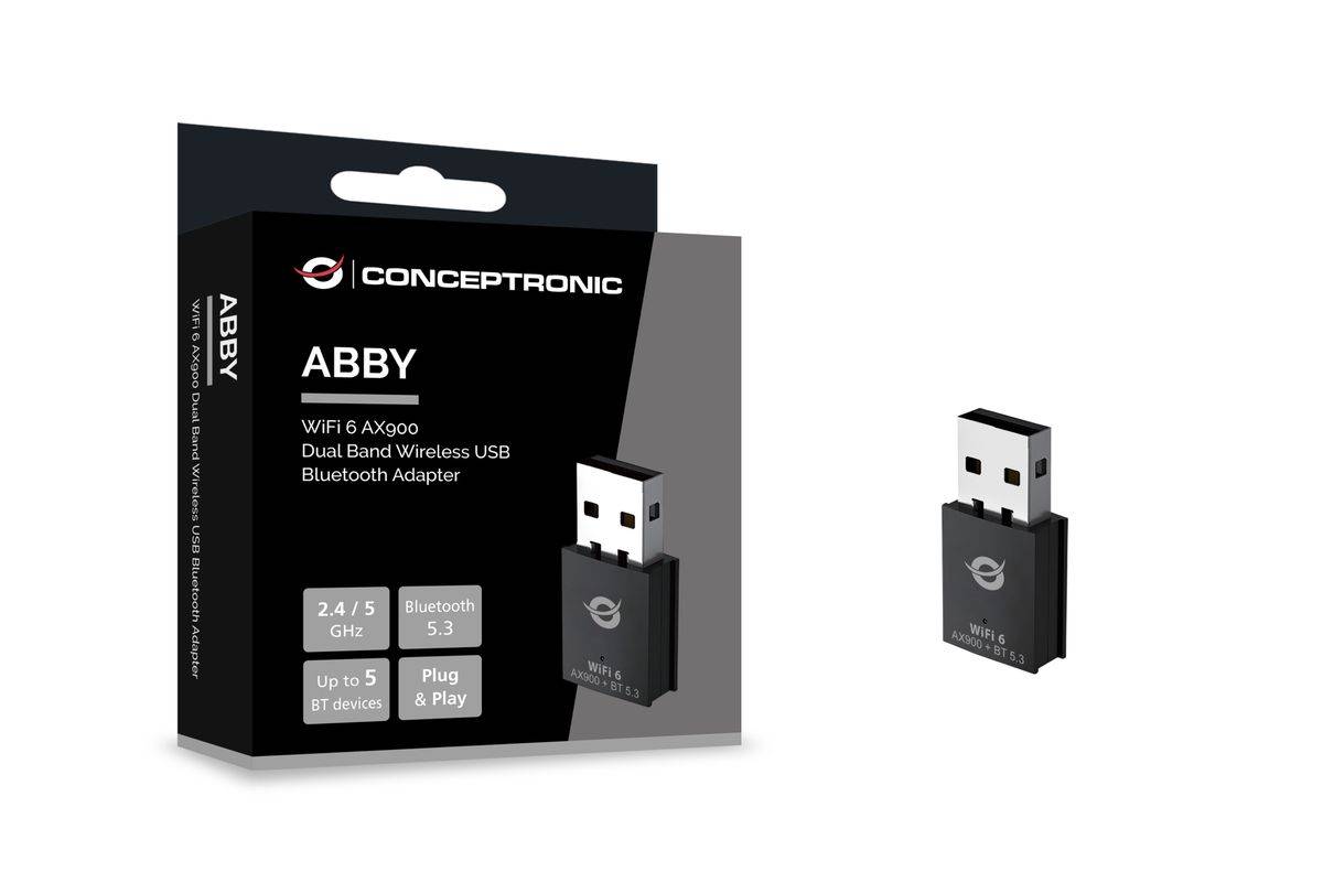 CONCEPTRONIC Bluetooth5.3 Adapter USB AX900 Dualband Wifi 6 Multimedia-Technik Bluetooth-5