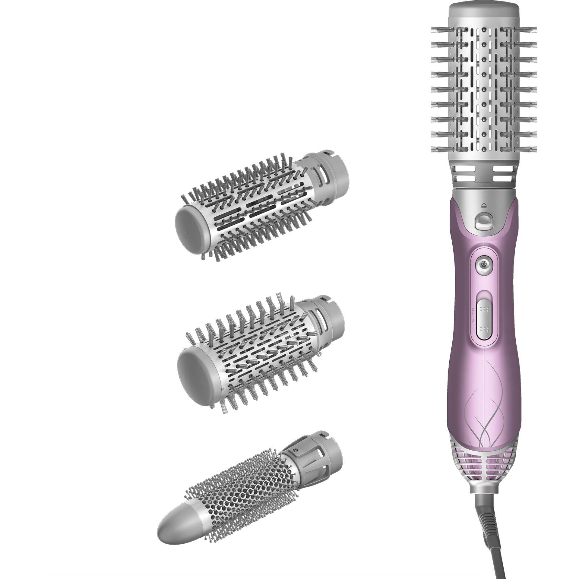 HS 6220, Heißluftbürste, Warm, Scrollleiste, Grau, Pink, Hängeschlaufe, 1,8 m-2