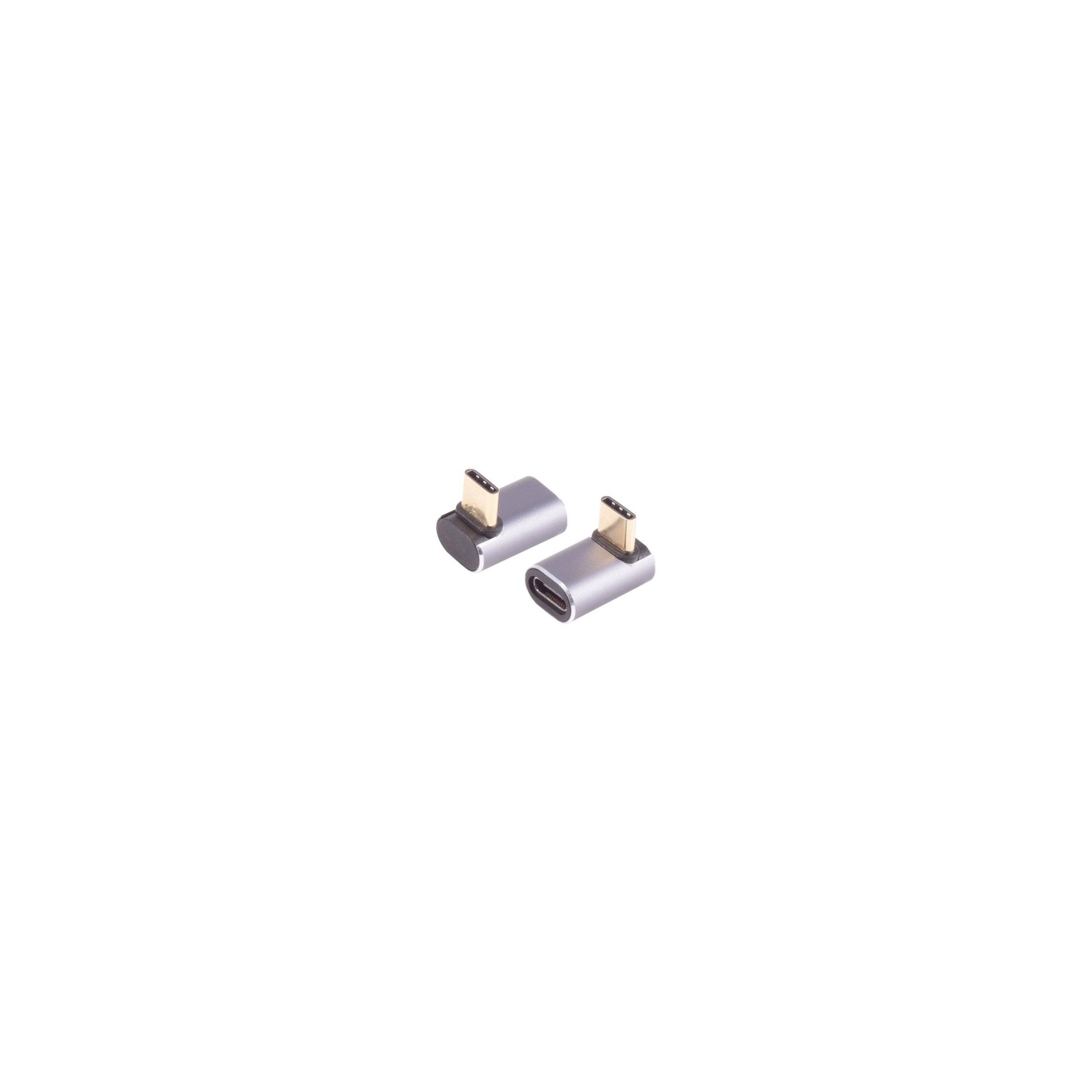 KABELBUDE.EU USB-C-Adapter 90 Grad USB-C-Stecker auf USB-C-Buchse USB 4.0 40 Gbit/s Grau-0