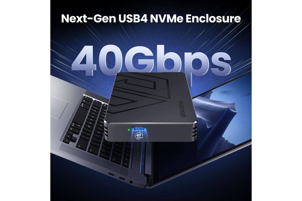 GRAUGEAR - externes M.2-SSD-Gehäuse mit PCIe 4.0 USB-C - Laufwerks-Gehäuse - USB Typ C-1