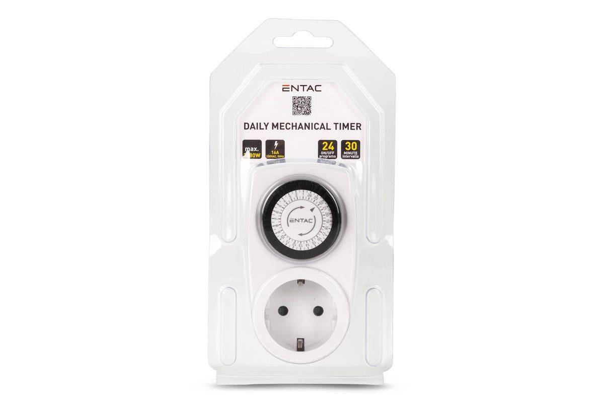 Entac Mechanischer Timer Mini 24 Stunden 24 Programme Multimedia-Technik Zeitschaltuhren-1