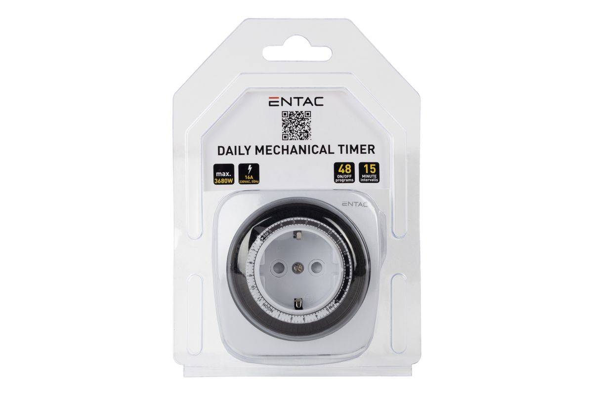 Entac Mechanischer Timer Mini 24 Stunden 48 Programme Multimedia-Technik Zeitschaltuhren-1
