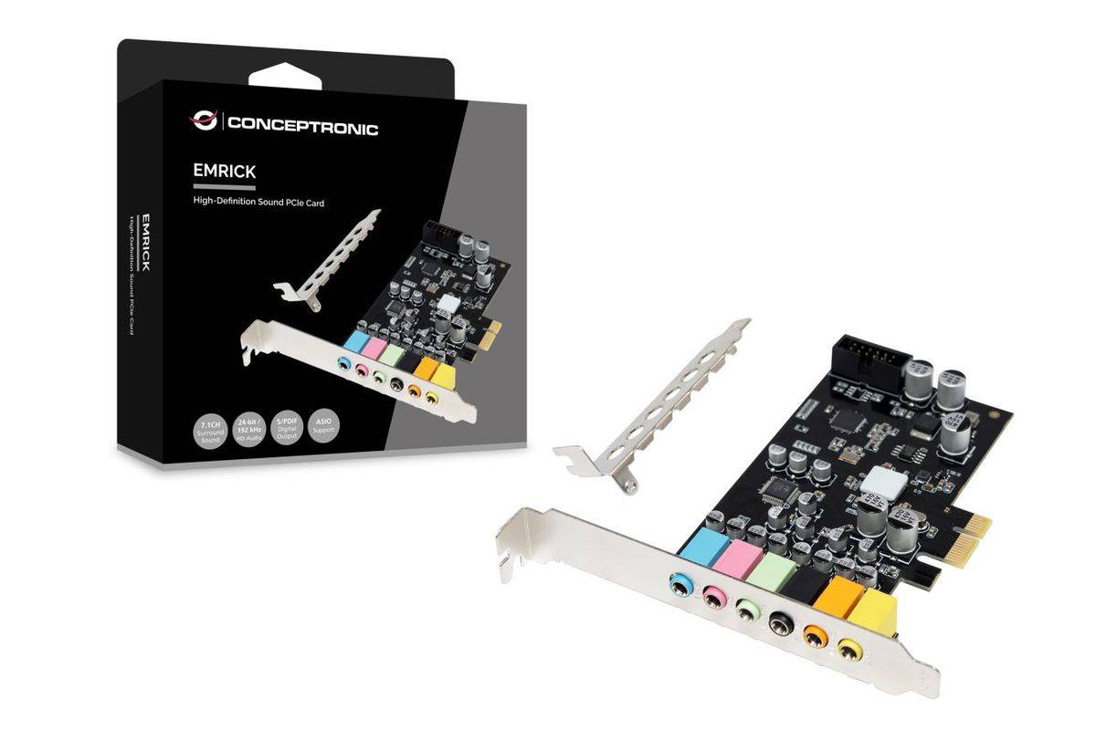 CONCEPTRONIC Sound PCIe-Karte 7.1CH S/PDIF bis 24Bit/192kHz Multimedia-Technik Soundkarten-1