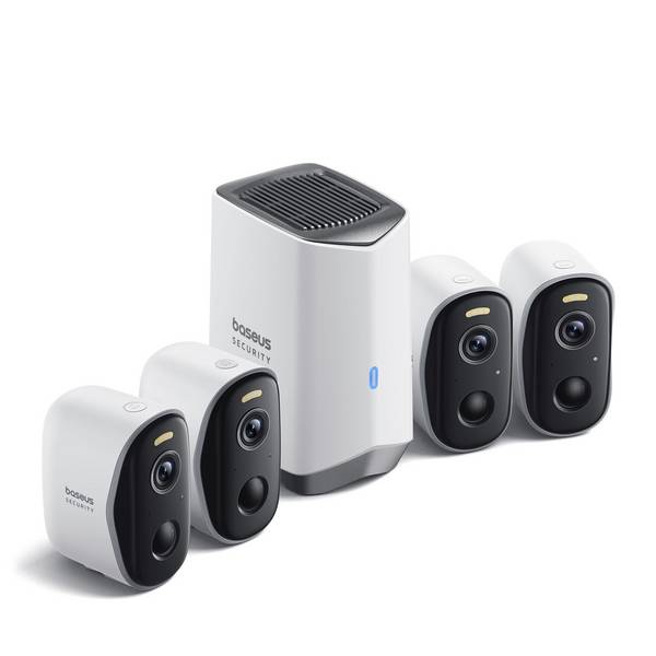 Baseus N1 Plus Outdoor 2K 4-Cam Kit S0TY012131 WLAN IP-UEberwachungs-Set 4er
