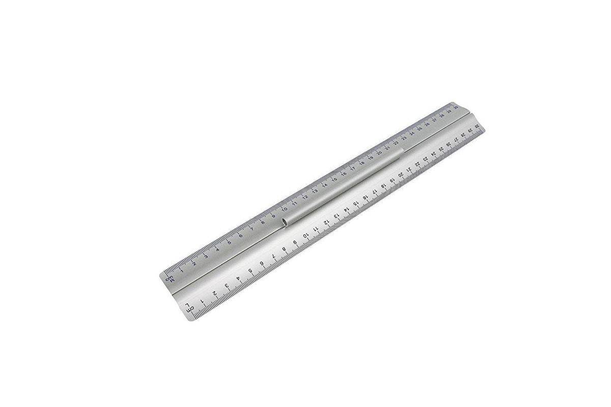 WEDO Lineal 30cm Alu mit Griff, f. Rechts- u. Linkshänder-1