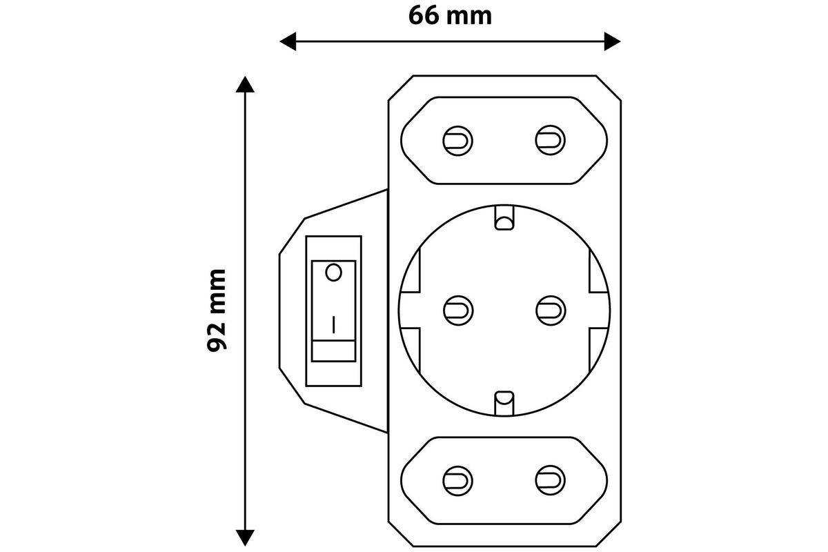 ENTAC Steckdosenadapter 2x Euro 1x Schukon Schalter weiß-5