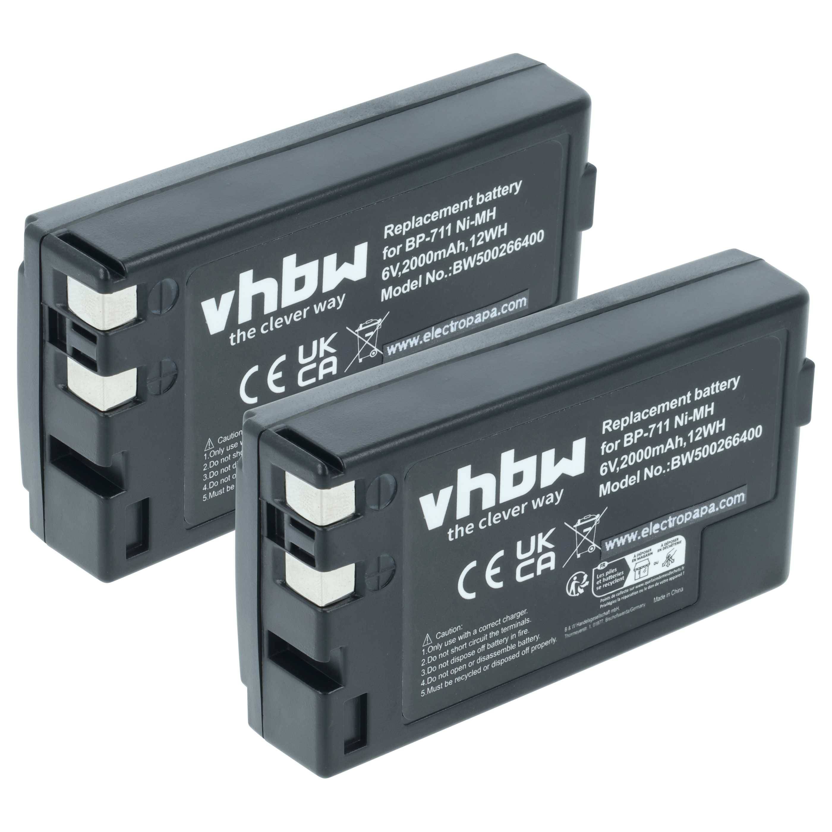 vhbw 2x Akku kompatibel mit Canon VME-70A, VT-LC50, UCS-5, UCS-3 | Videokamera Camcorder (2000 mAh, 6 V, NiMH)-0