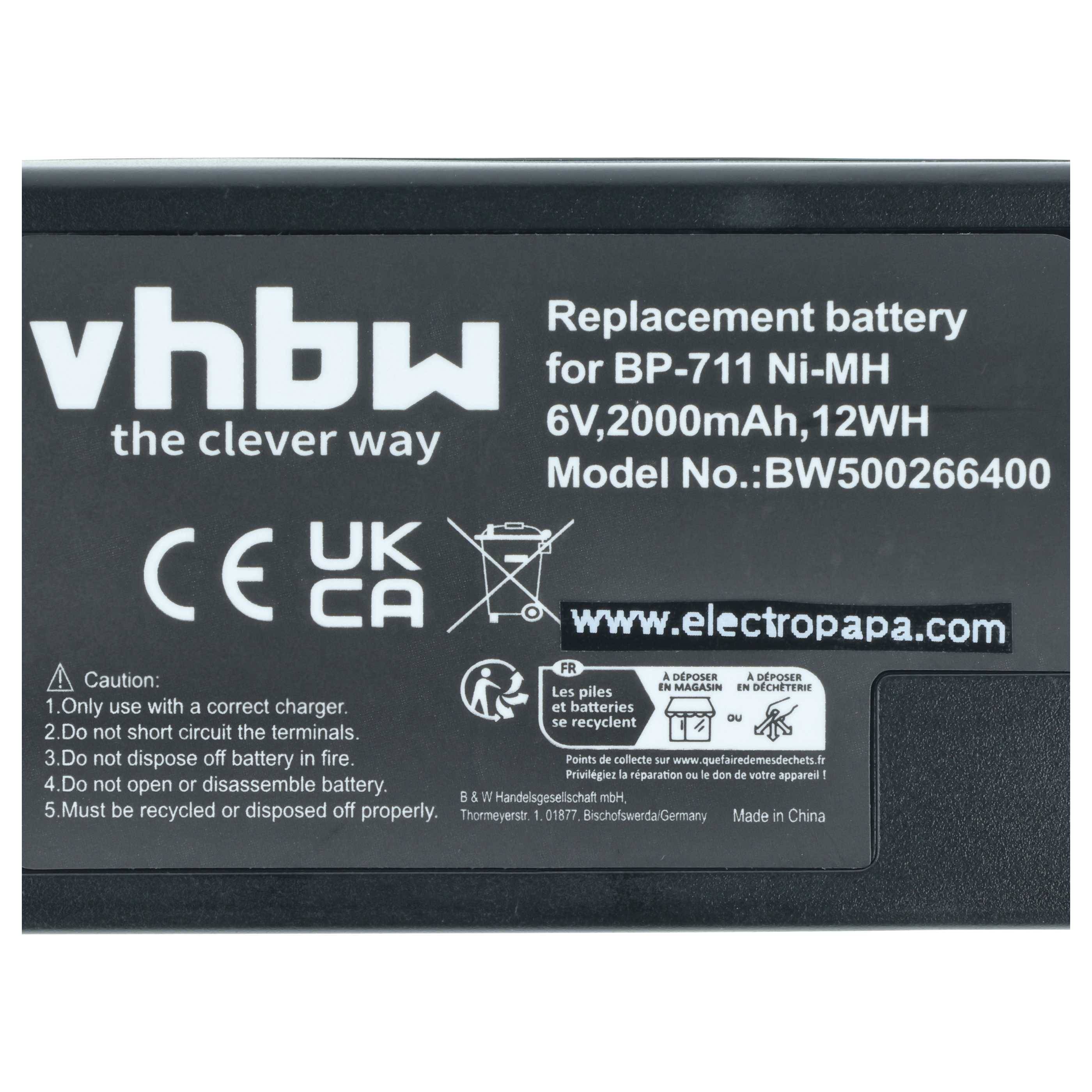 vhbw 2x Akku kompatibel mit Canon VME-70A, VT-LC50, UCS-5, UCS-3 | Videokamera Camcorder (2000 mAh, 6 V, NiMH)-3