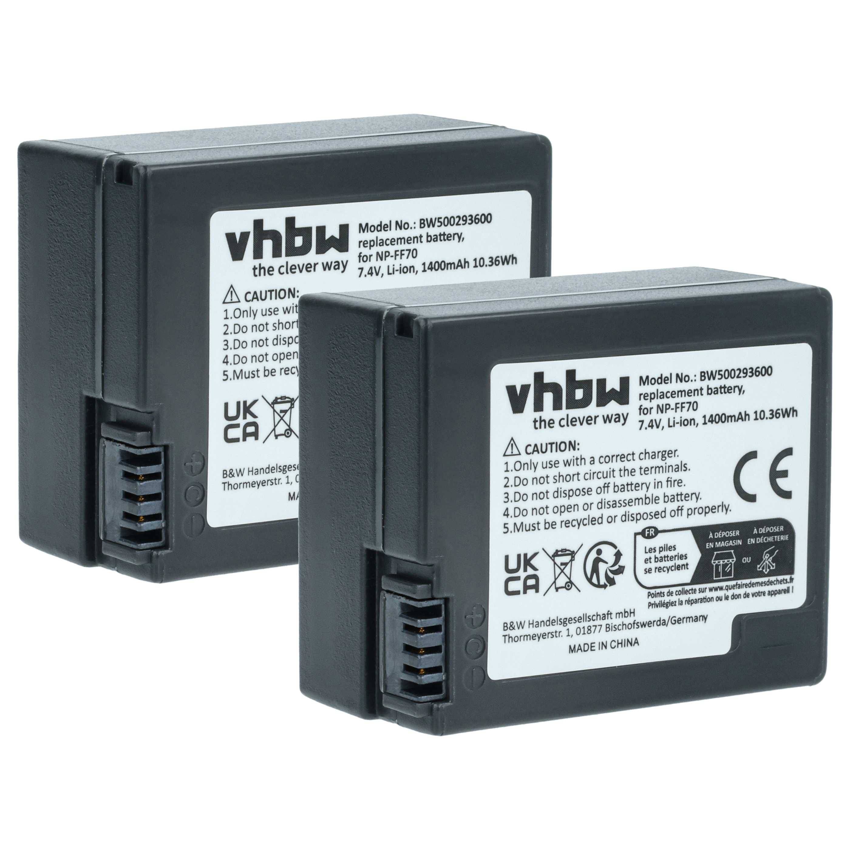 vhbw 2x Akku kompatibel mit Sony DCR-IP55E, DCR-IP7BT, DCR-PC106, DCR-IP7E | für DCR-IP5E, DCR-IP7 Videokamera Camcorder-0