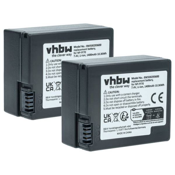 vhbw 2x Akku kompatibel mit Sony DCR-IP55E, DCR-IP7BT, DCR-PC106, DCR-IP7E | für DCR-IP5E, DCR-IP7 Videokamera Camcorder