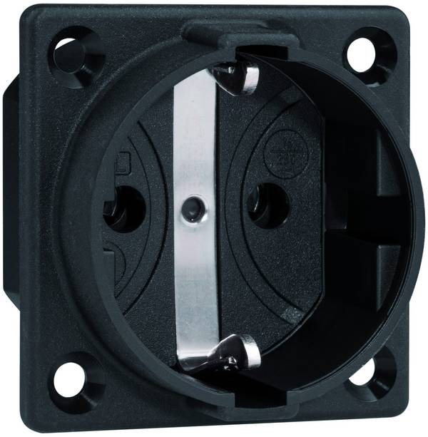 ABL SCHUKOClassic Thermoplast 1661300 Einbausteckdose schwarz
