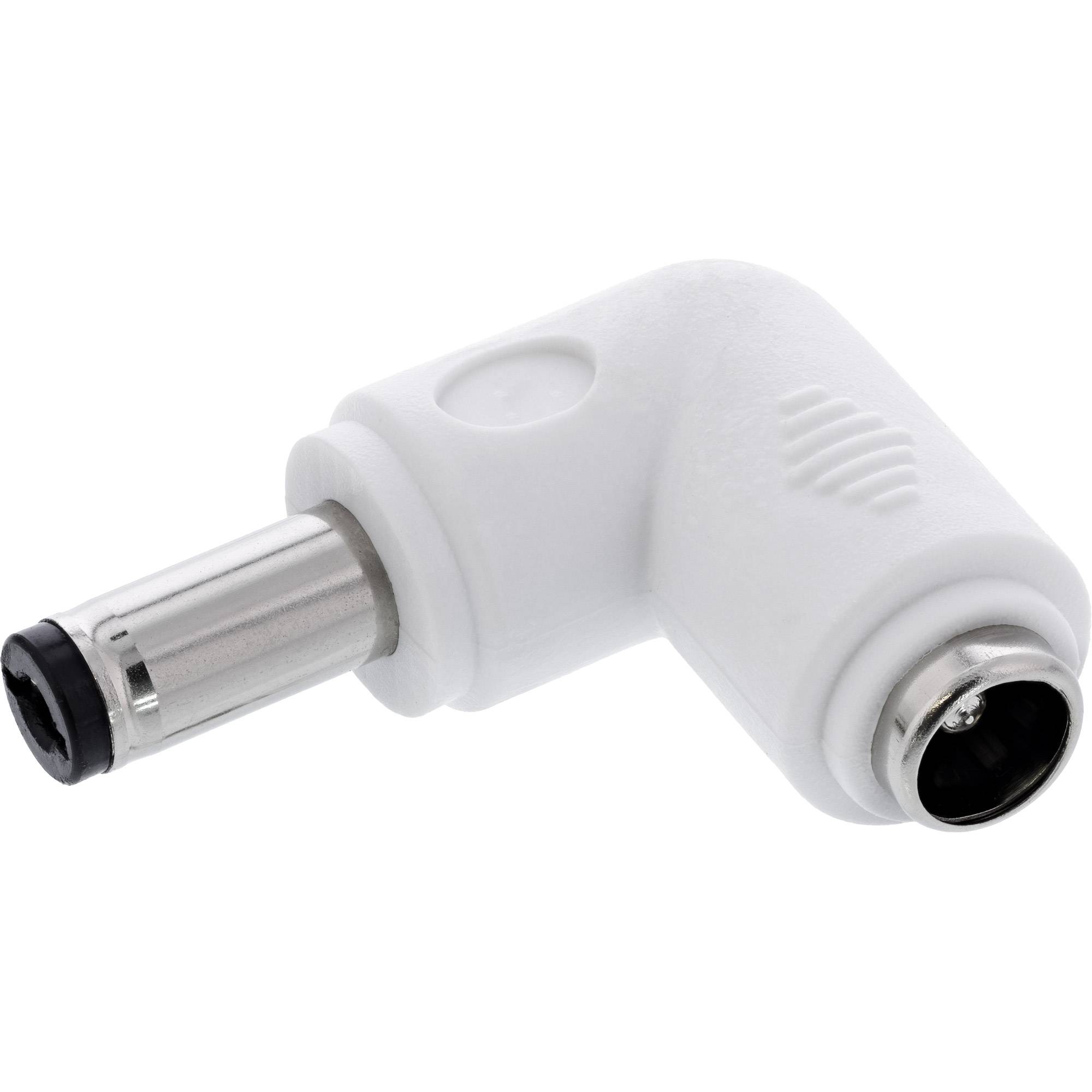 InLine® DC Adapter, 5,5 x 2,1 mm, Stecker/Buchse, gewinkelt, weiß-0