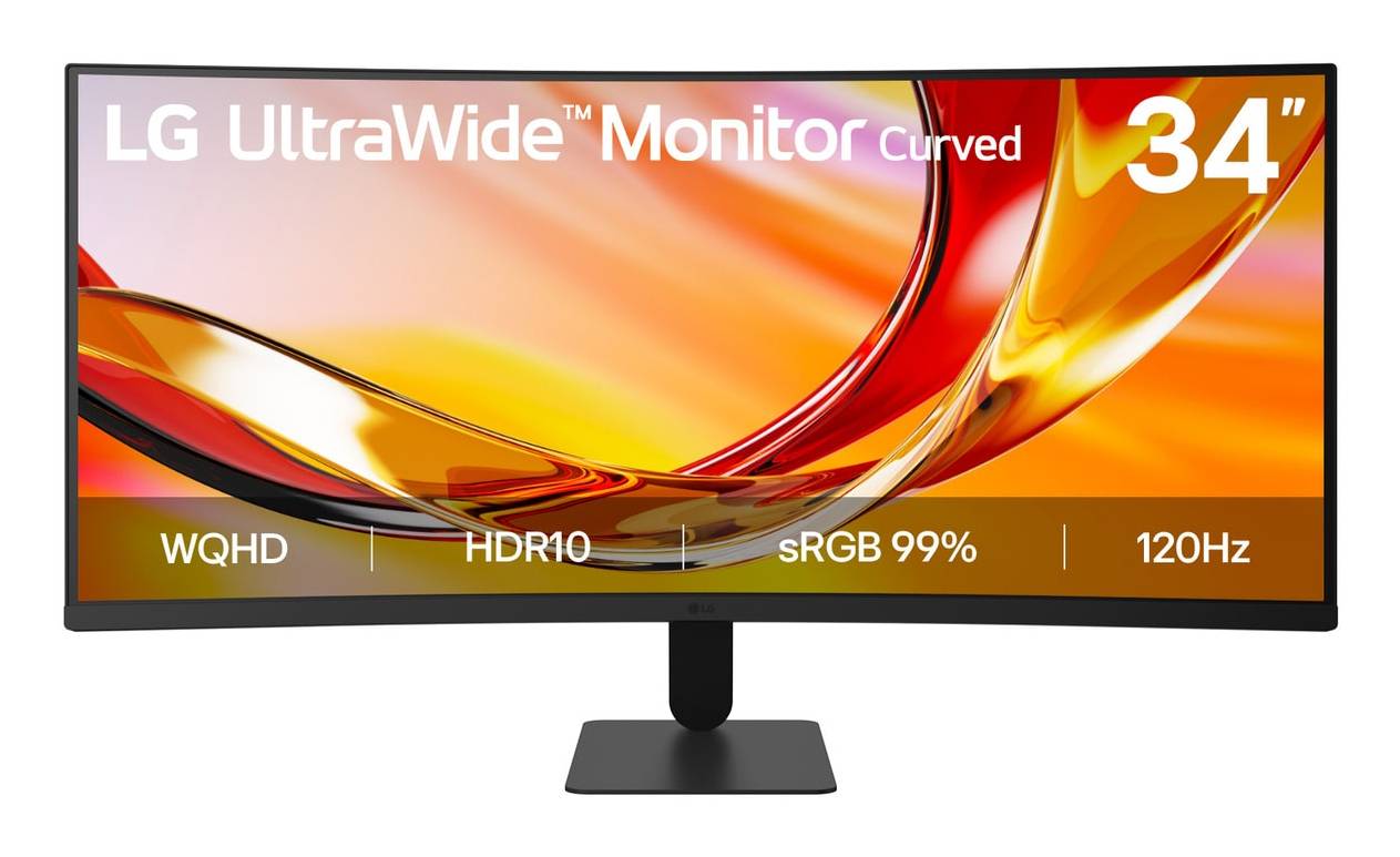 LG UltraWide 34U601B-B LED-Monitor gebogen 86,42 cm 34" 3440 x 1440 WQHD @ 120 Hz VA 250 cd/m² 3000:1 HDR10 5 ms-1