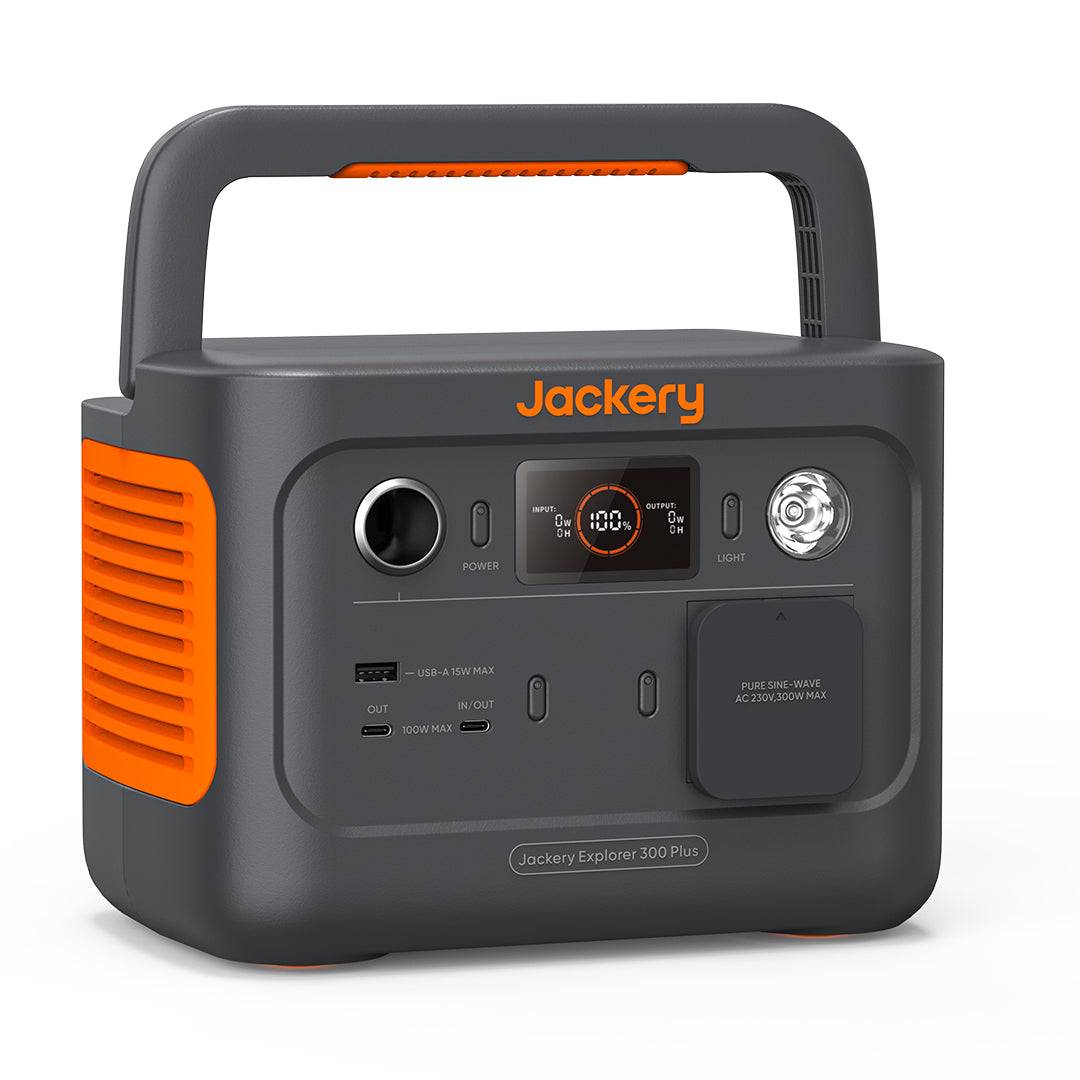 Jackery JE-300B, AC, Zigarettenanzünder, Solar, 288 Wh, Power Delivery, 300 W, Reiner Sinus, 600 W-1