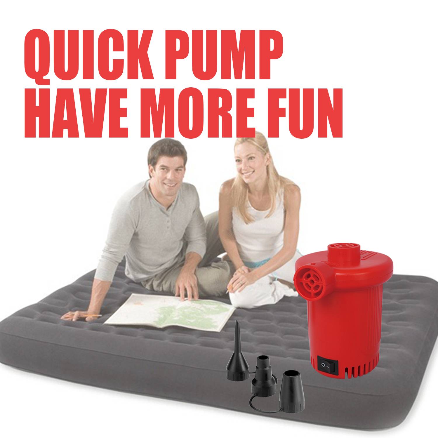 XPOWER AP-1031 Multifunktions-Luftpumpe für aufblasbare Campingbetten, Matratzen und Pools-4