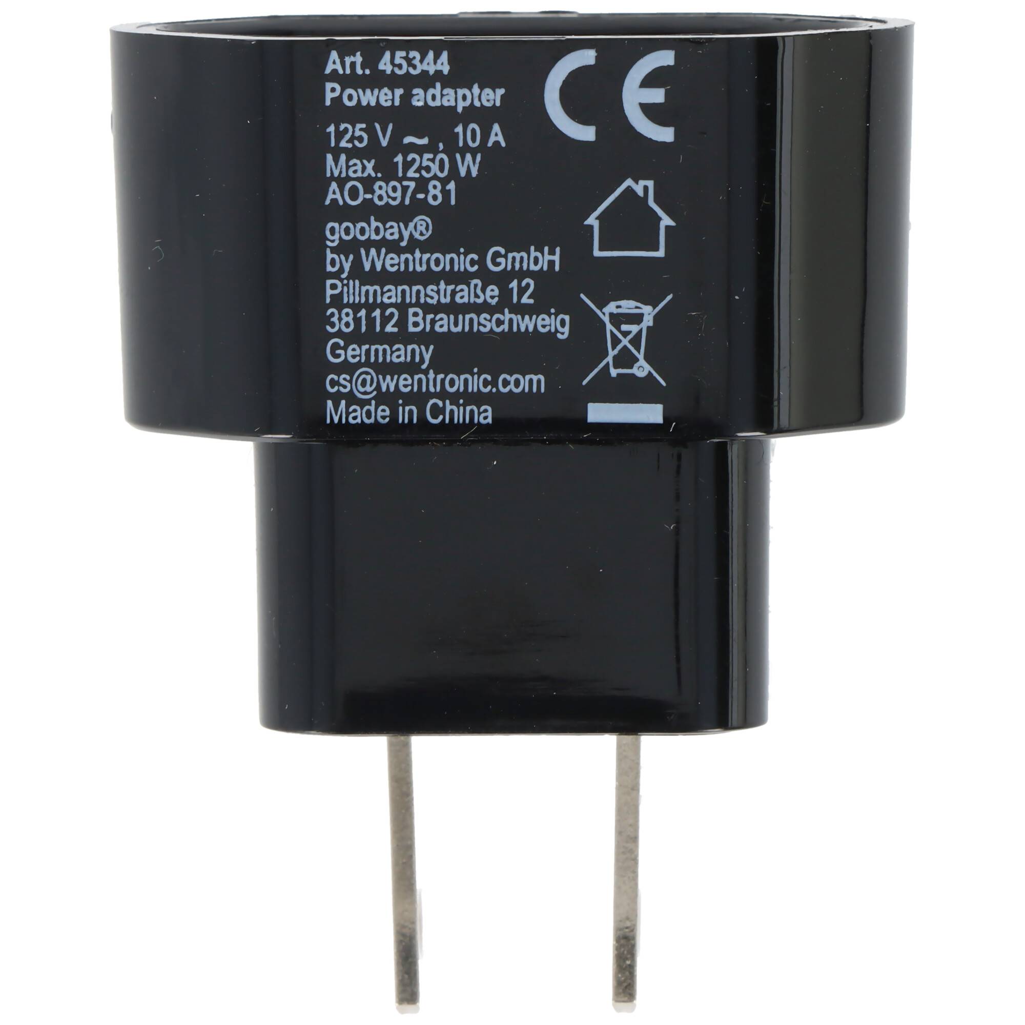 Goobay Netzadapter US/Japan, Schwarz Eurostecker (Typ C, CEE 7/16) > US-/Japan-Stecker (Typ A, NEMA 1-15, 2-polig)-3