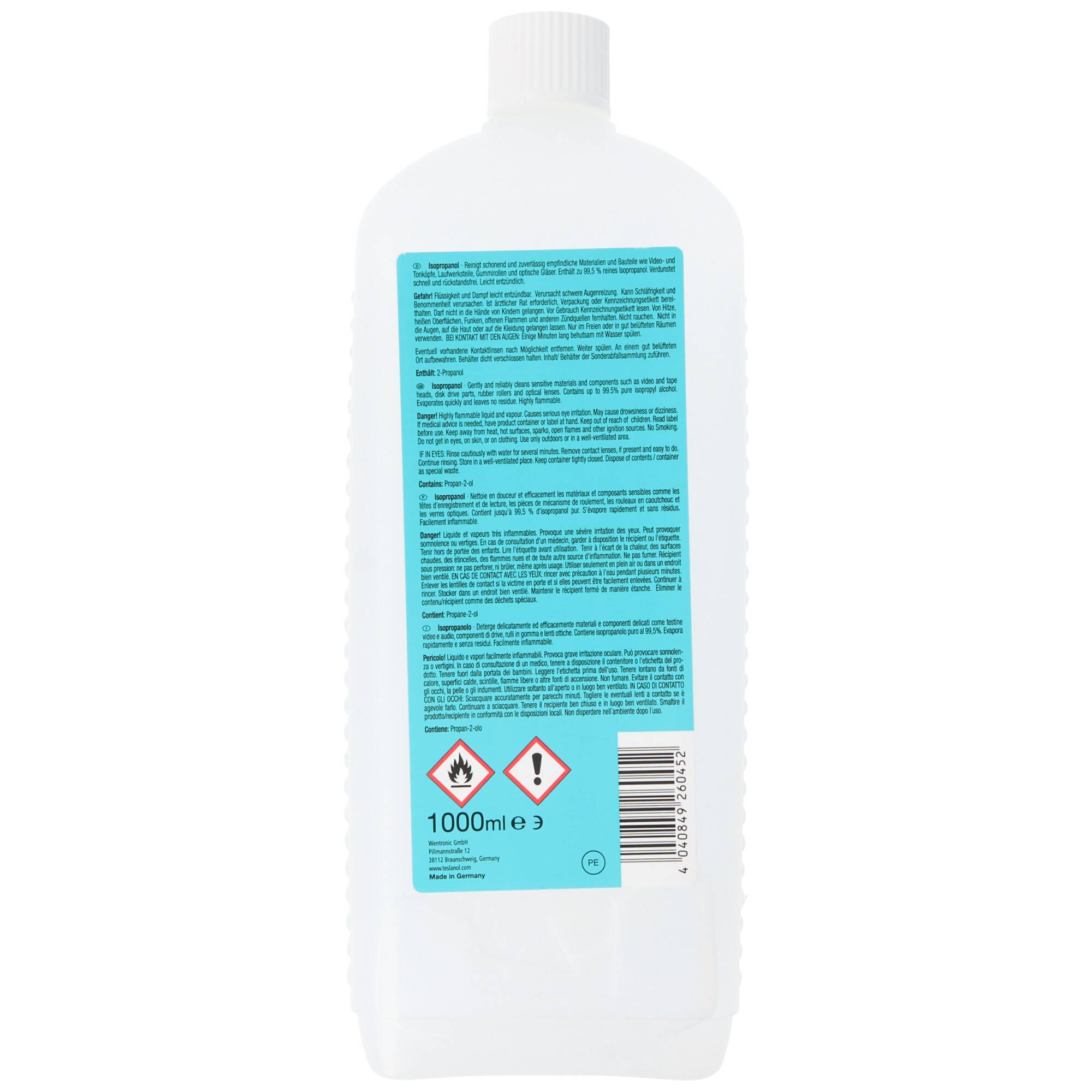 Teslanol Isopropanol 1000ml Aktiv-Reiniger 99,5% rein-1