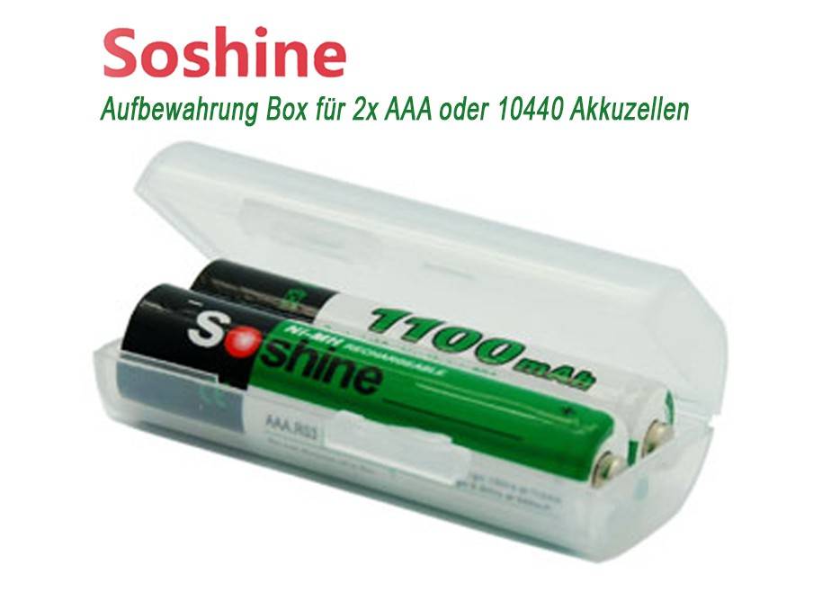 Soshine Aufbewahrungsbox für 2x AAA oder 10440 Akkuzellen-0