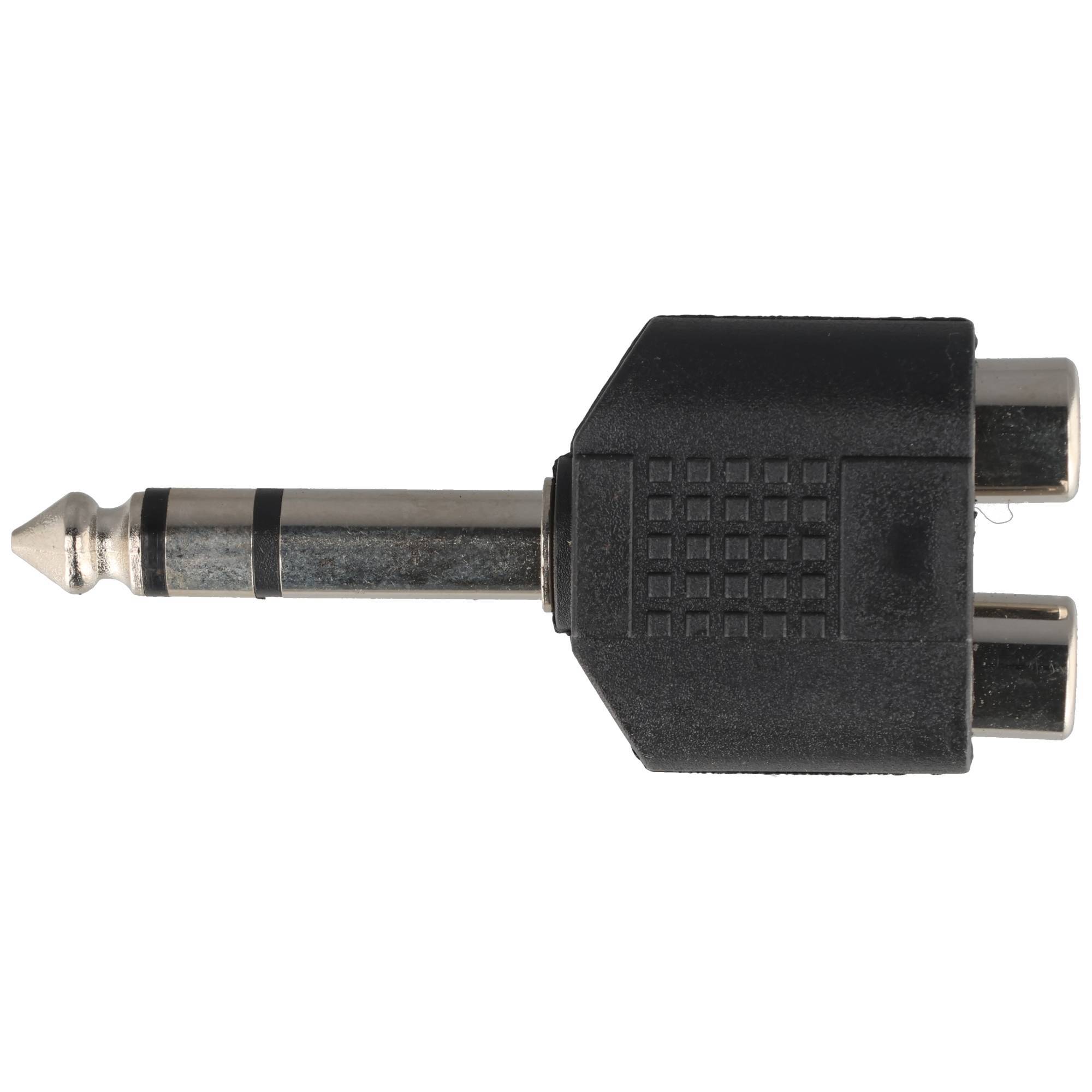 Goobay Cinch Adapter, stereo Buchse zu AUX Klinke 6,35 mm Stecker 1x 6,35-mm-Klinkenstecker (3-polig, stereo) > 2x Cinch-0
